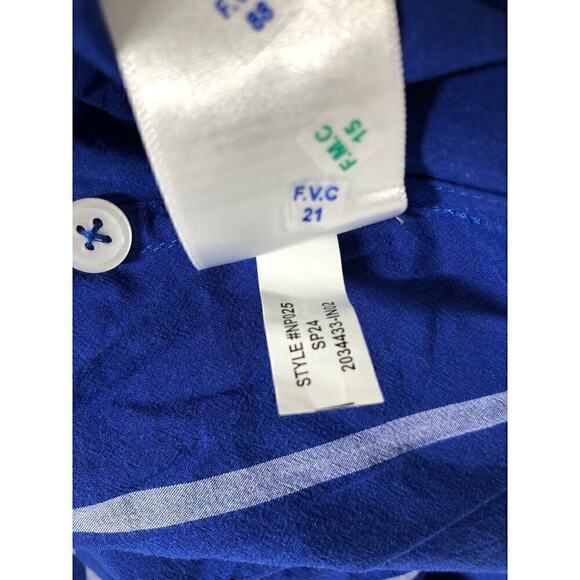 Madewell Signature Poplin Top Striped Oversized Boxy Button Up  Pure Blue NWT S - Picture 10 of 11